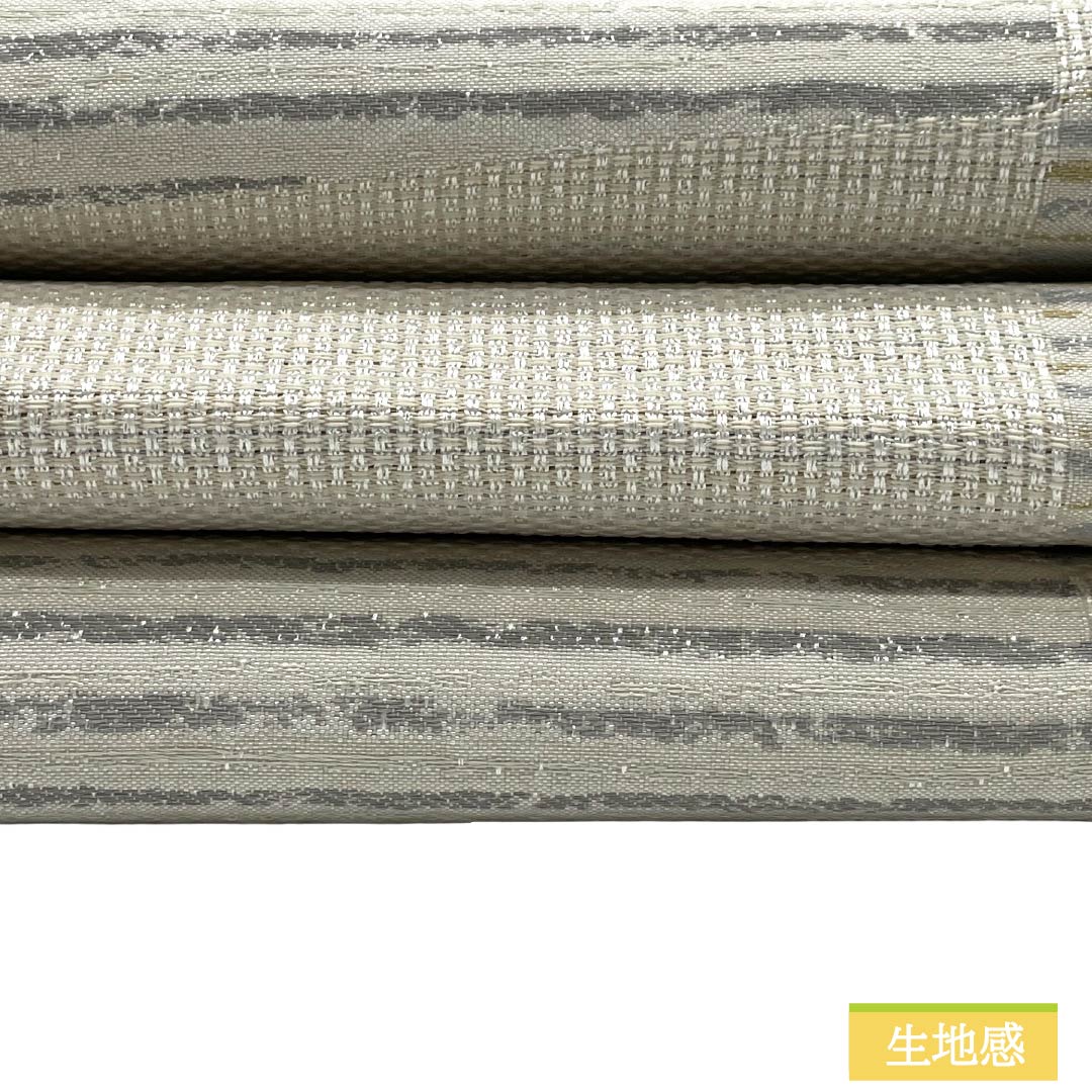（京袋帯）名古屋帯 ポリエステル Aランク 京袋帯 市松 京袋帯 帯丈378cm 全通 カジュアル 白系 1124013853311