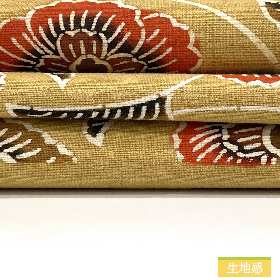 名古屋帯 正絹 Aランク 麦藁色（むぎわらいろ） 京紅型 唐花模様 紬地 帯丈362cm 六通 カジュアル ベージュ系 1124011213325 松葉仕立て