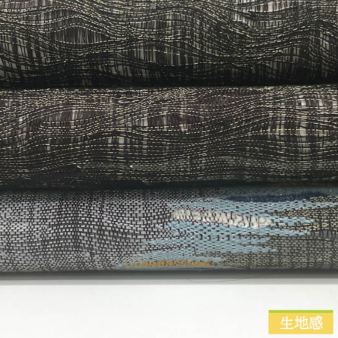 袋帯 正絹 Sランク 櫛織 抽象模様 帯丈456cm ポイント柄 カジュアル 黒系 1123015922410