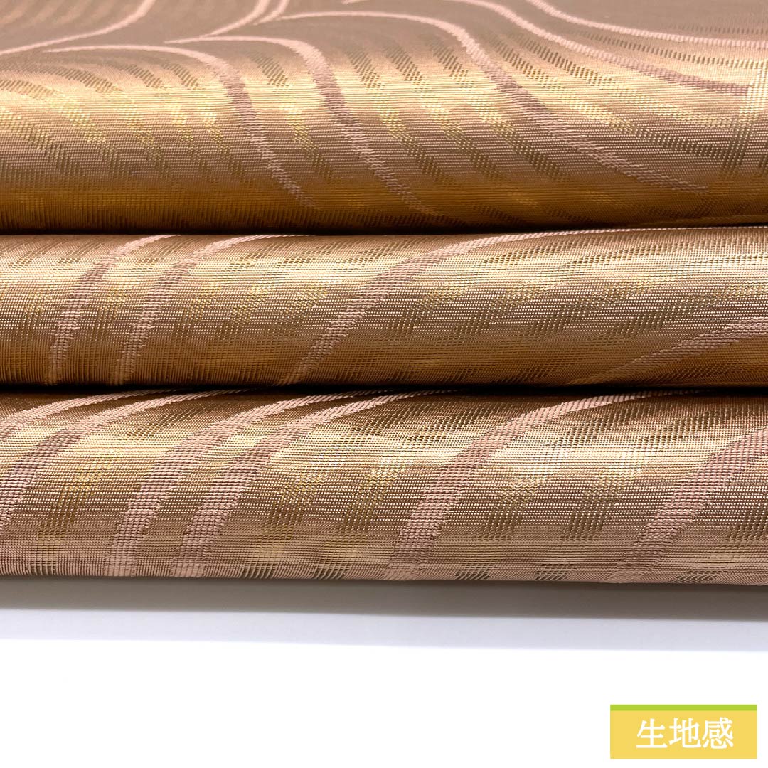 袋帯 正絹 薄赤色（うすあかいろ） 西陣織 波 帯丈432cm Sランク 六通 セミフォーマル ピンク系 1123012882313