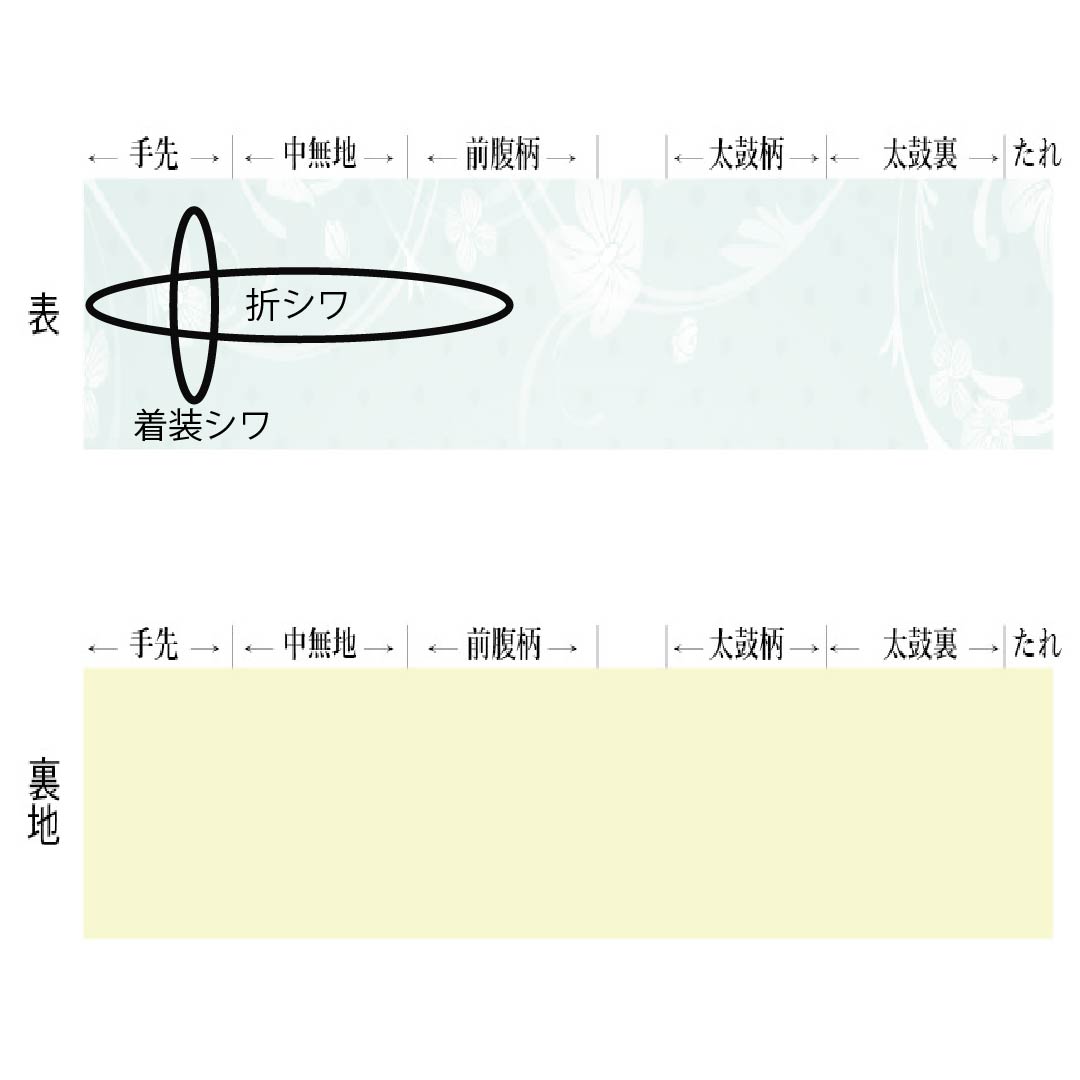 リサイクル着物】名古屋帯 正絹 Aランク 松葉仕立て 生成り色（きなり