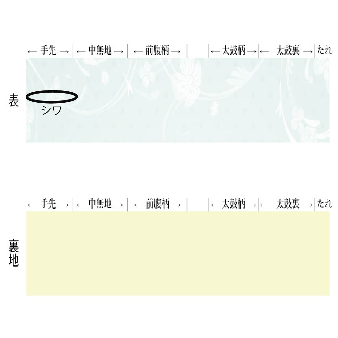 名古屋帯 ポリエステル Sランク 開き仕立て モノトーン 抽象柄 桜 帯丈398cm 全通 カジュアル グラデーション系 1124013572499