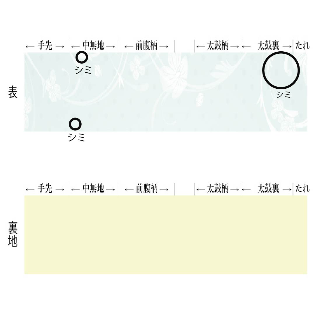 名古屋帯 正絹 Bランク 名古屋仕立て 尾花色（おばないろ） 染め帯 紬地 京紅型 帯丈352cm 六通 カジュアル ベージュ系 1124014074325