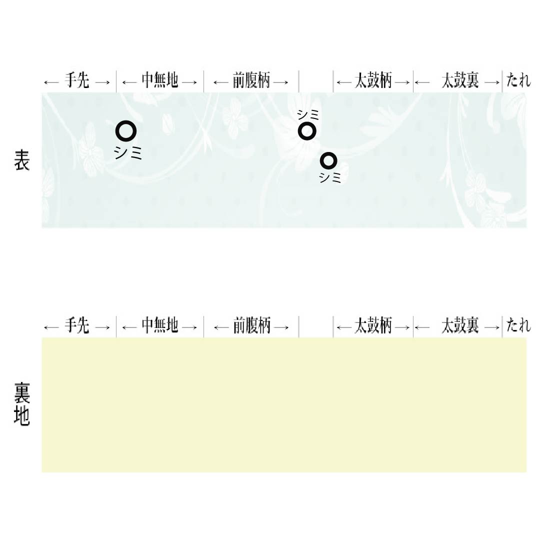名古屋帯 正絹 Aランク 松葉仕立て 乳白色（にゅうはくしょく） 植物柄 夏帯 長尺 帯丈378cm ポイント柄 カジュアル 白系 1124013403311