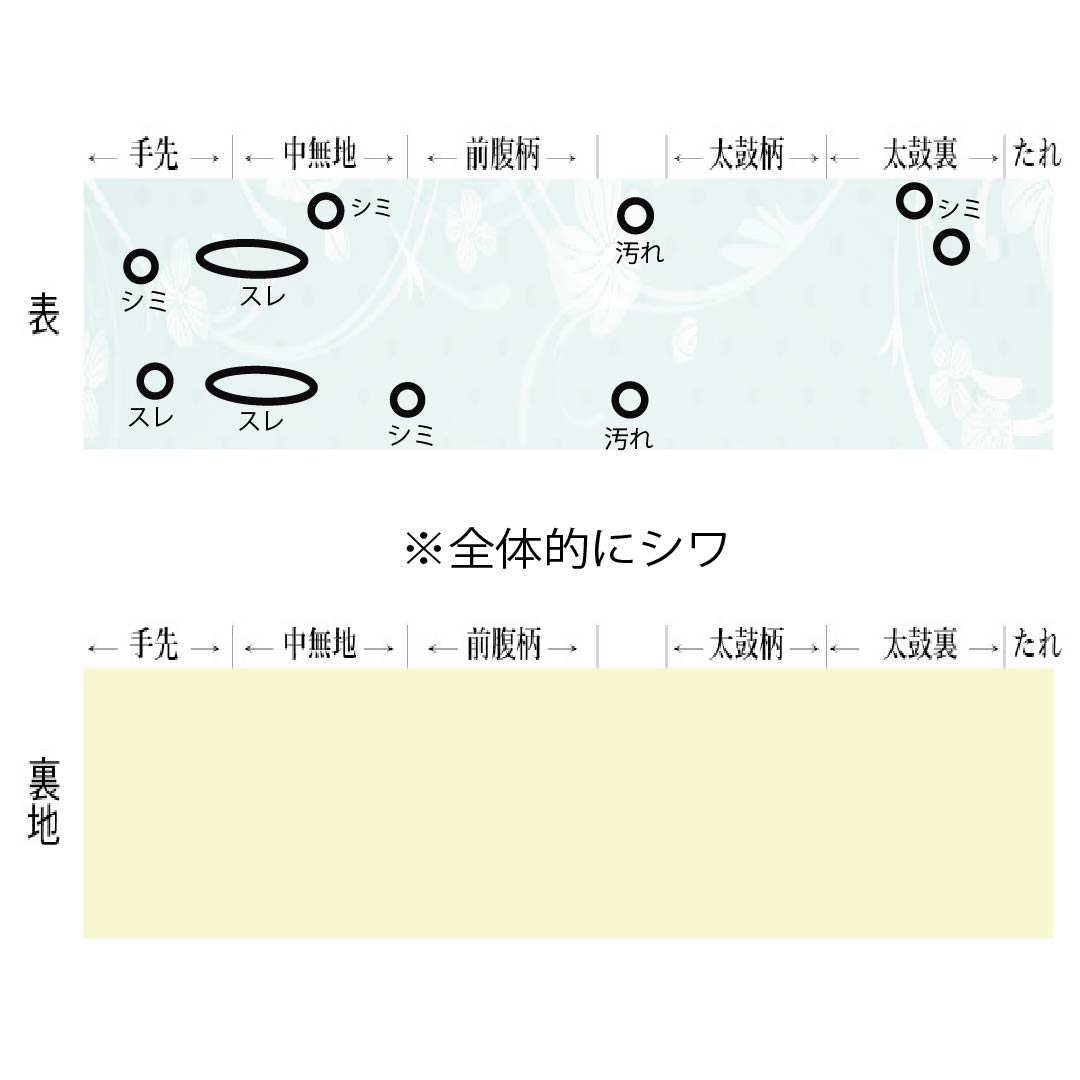 名古屋帯 正絹 Bランク 名古屋仕立て 似紫色（にせむらさきいろ） 染め帯 塩瀬 とくさ 帯丈356cm ポイント柄 セミフォーマル 紫系 1124011964320
