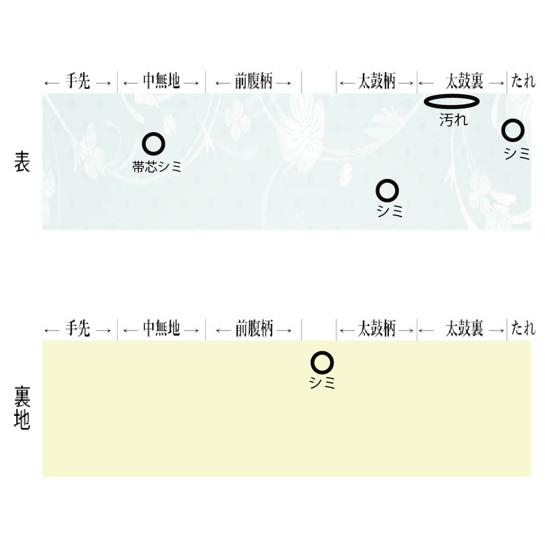 名古屋帯 正絹 Aランク 名古屋仕立て 密陀僧色（みつだそういろ） 夏帯 汕頭刺繡 抽象柄 帯丈360cm ポイント柄 セミフォーマル クリーム系 1124013523315