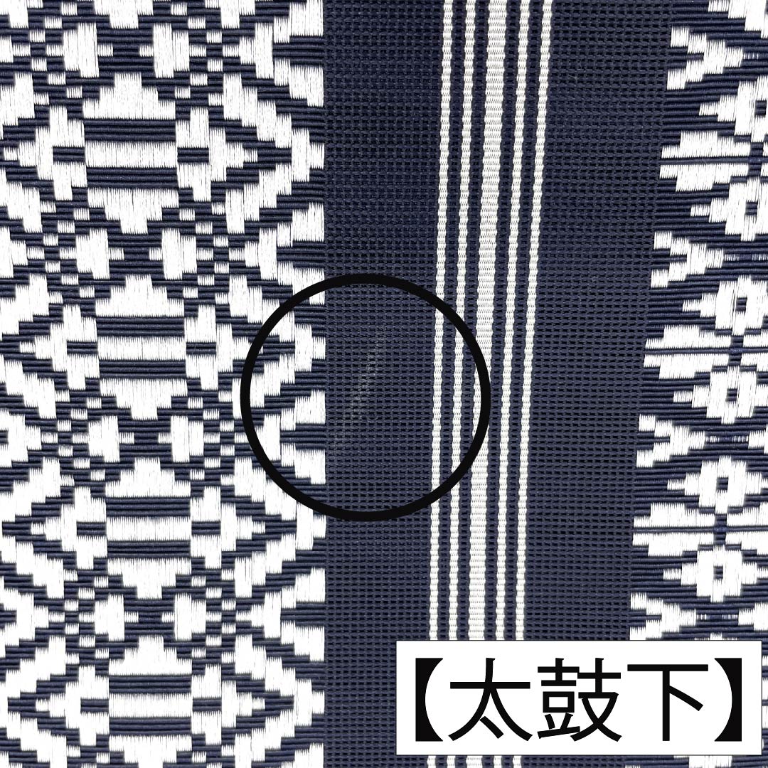 （新品）名古屋帯 正絹 NEWランク 松葉仕立て 濃紺色（のうこんいろ） 夏帯 博多織 献上柄 帯丈384cm 全通 カジュアル 紺系 1124013071418