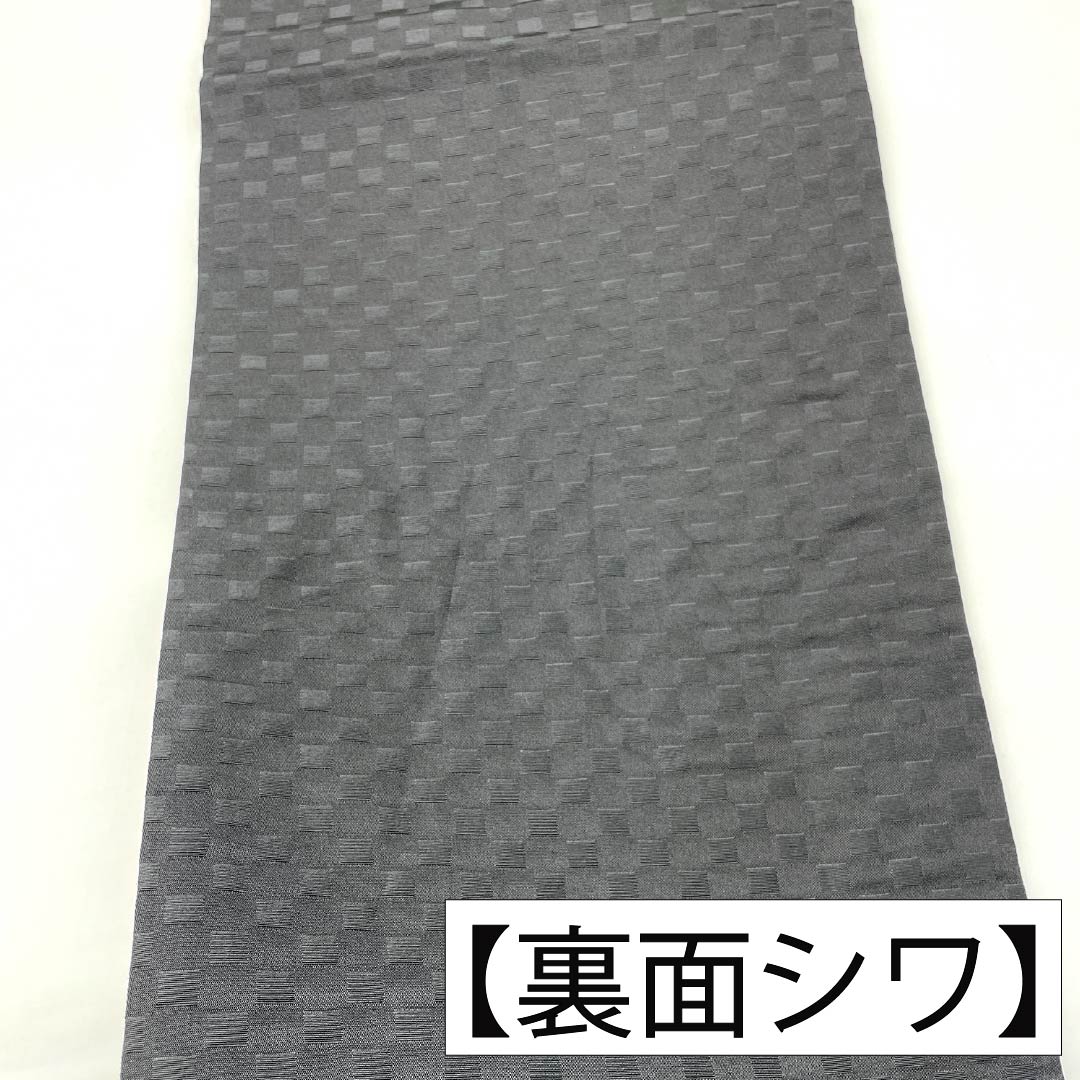 （京袋帯）名古屋帯 ポリエステル Aランク 京袋帯 京袋帯 小花 帯丈380cm 六通 カジュアル 黒系 1124013913410