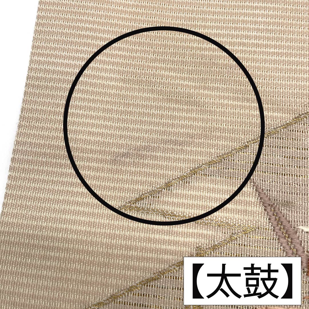 名古屋帯 正絹 Aランク 名古屋仕立て 砥粉色（とのこいろ） 植物柄 夏帯 帯丈368cm ポイント柄 セミフォーマル ベージュ系 1124013393325