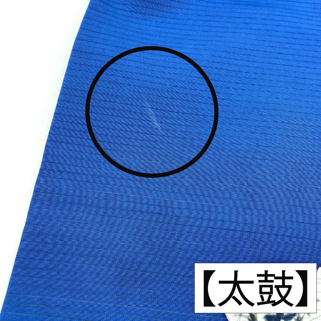 名古屋帯 正絹 Aランク 名古屋仕立て 碧瑠璃色（へきるりいろ） 夏帯 扇 花柄 帯丈362cm ポイント柄 カジュアル 青系 1124012993317
