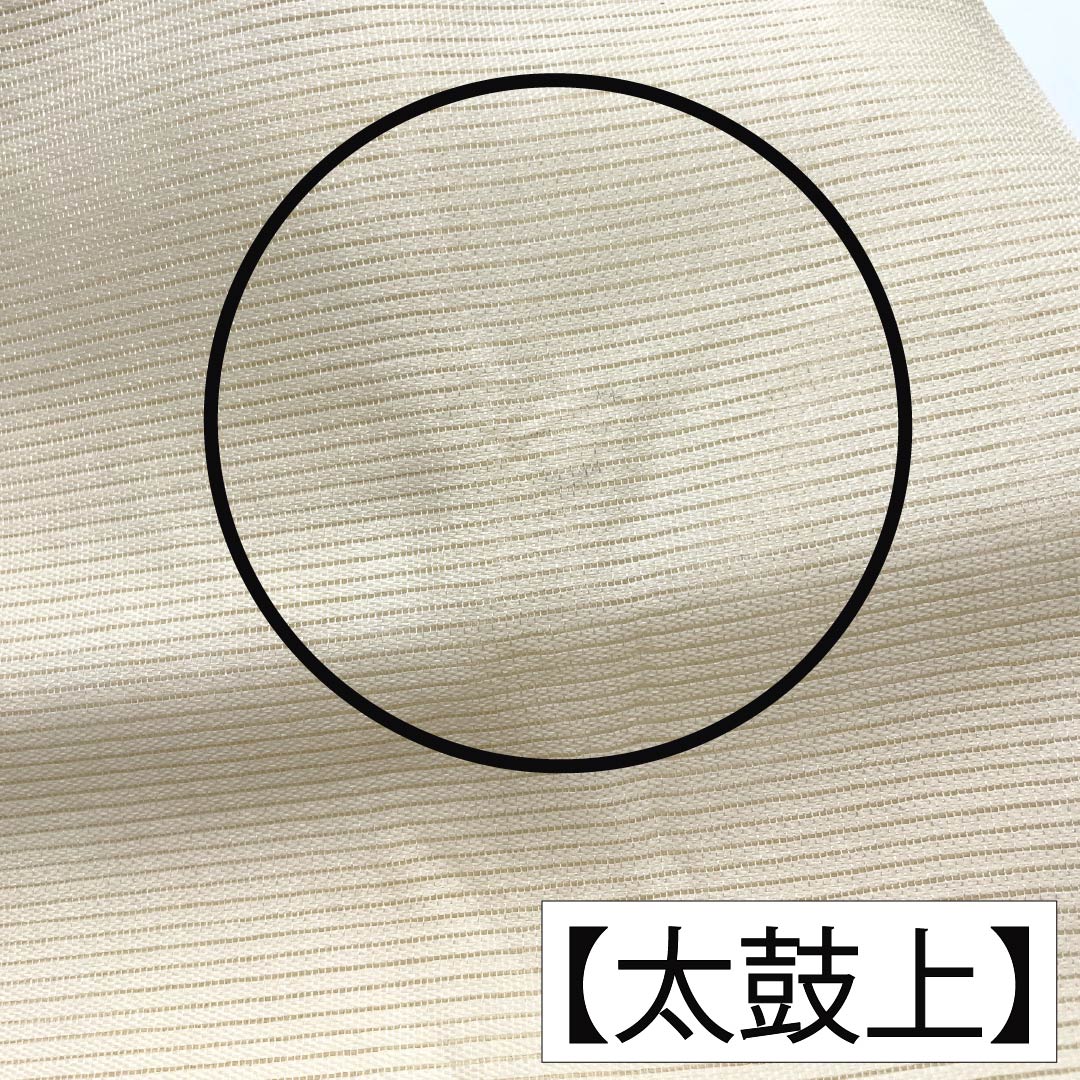 名古屋帯 正絹 Aランク 名古屋仕立て 乳白色（にゅうはくしょく） 夏帯 紐 雲 帯丈354cm ポイント柄 セミフォーマル 白系 1124013003311