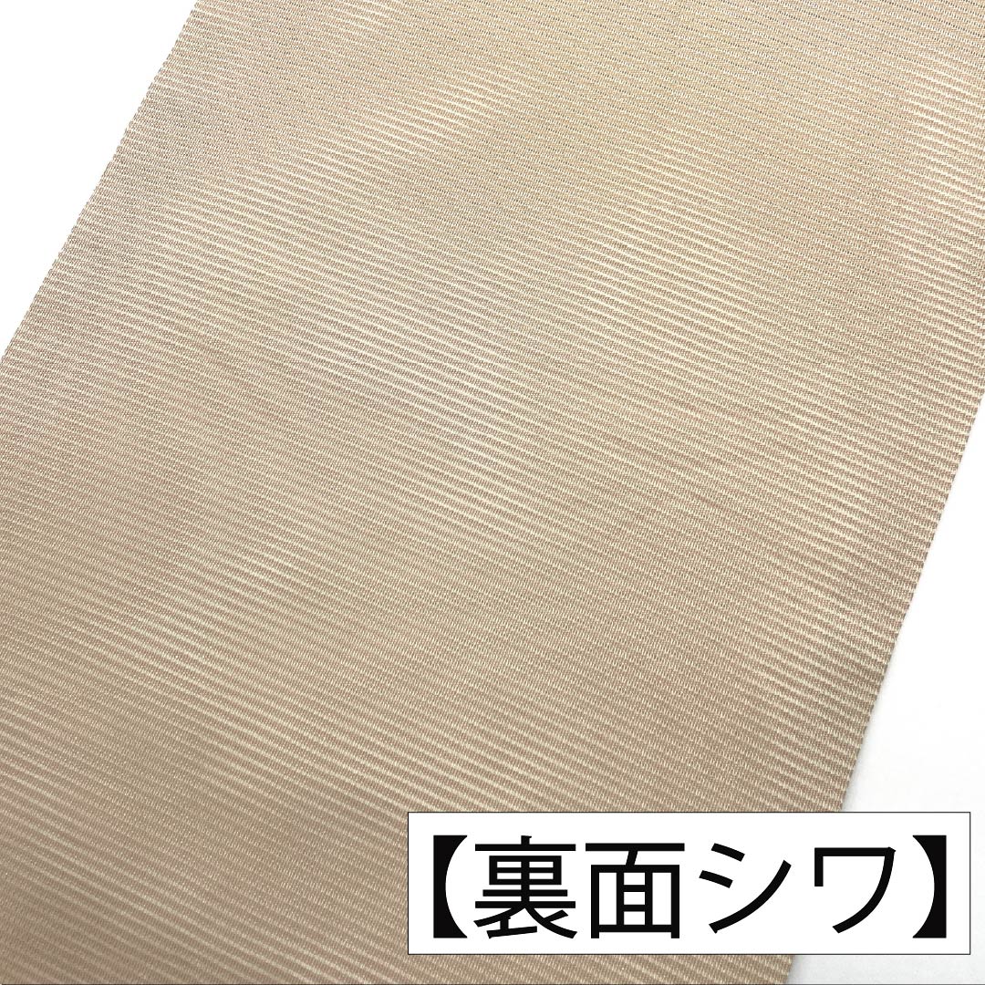 名古屋帯 正絹 Aランク 名古屋仕立て 砥粉色（とのこいろ） 植物柄 夏帯 帯丈368cm ポイント柄 セミフォーマル ベージュ系 1124013393325