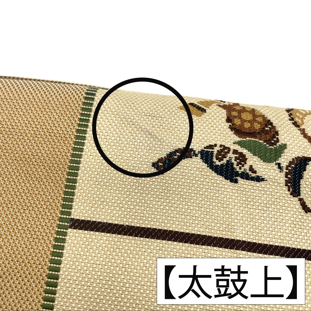 リサイクル着物】名古屋帯 正絹 Aランク 名古屋仕立て 格子 草木 植物