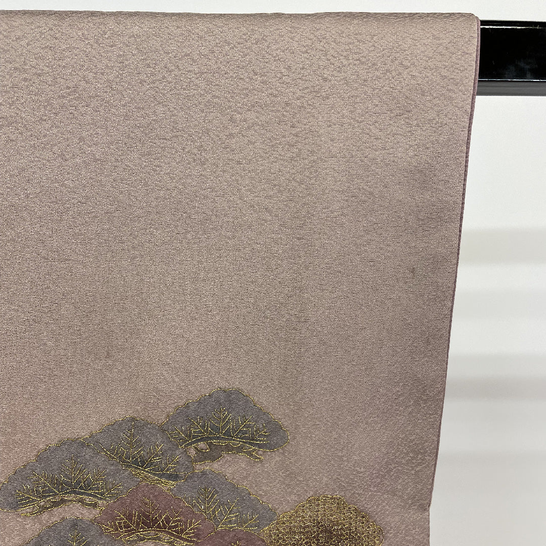 Homongi, Length 160.5cm, Sleeve length 65cm, Pine embroidery, Pure silk, Lined, Pink, 1112000103413