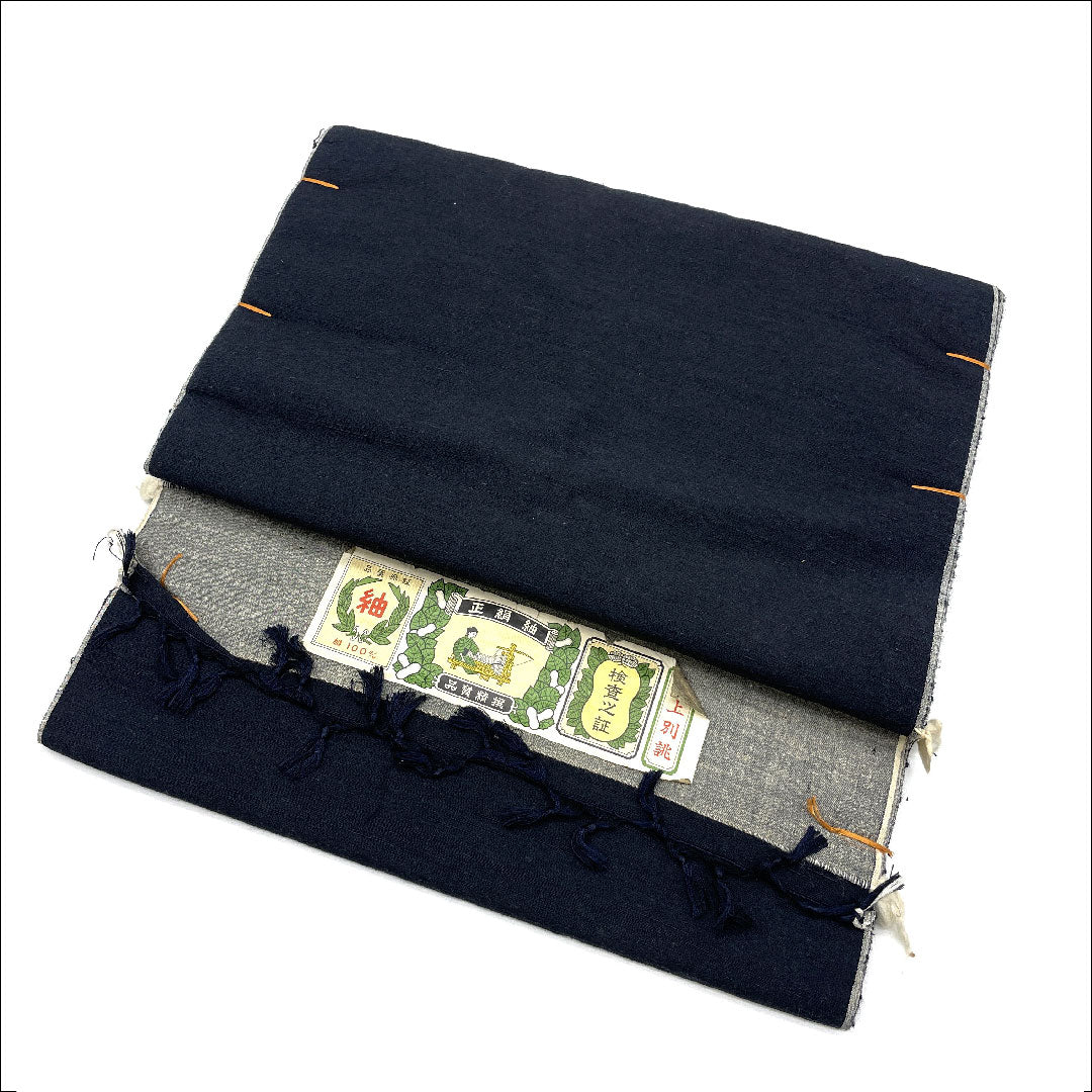反物 紬 正絹 アンサンブル 男物 Sランク 紺系 1130000472918