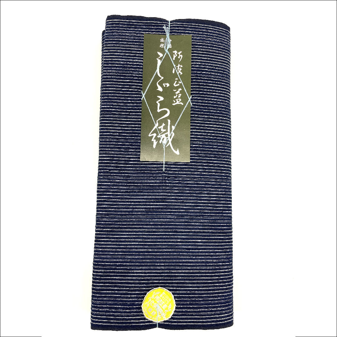 浴衣 阿波しじら 格子 反物 無形文化財 木綿 Sランク 単衣  紺系 1118000562118