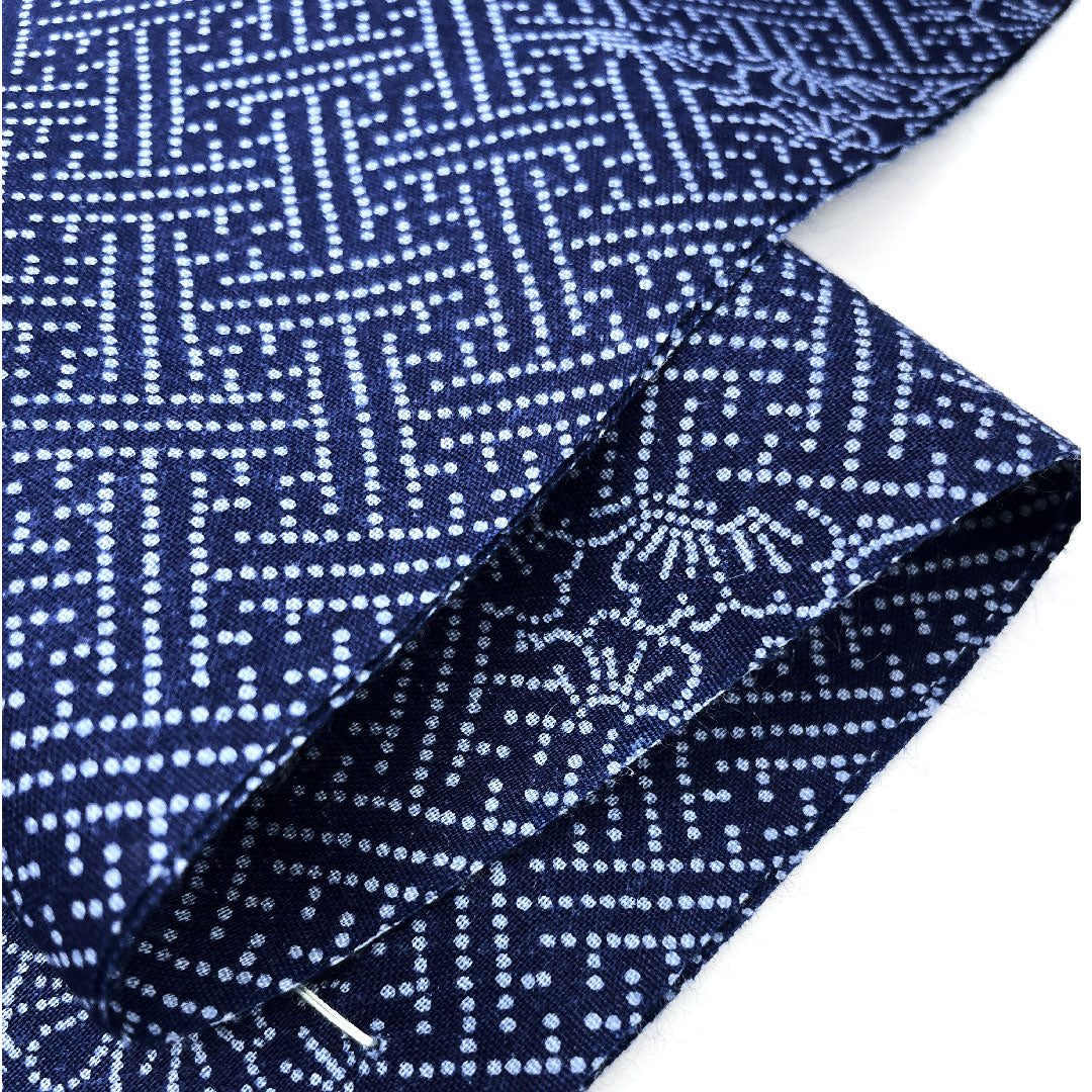 Yukata Chikusen Fabric Flower Saaya Pattern Cotton S Rank Single Layer Navy Blue 1118000482118