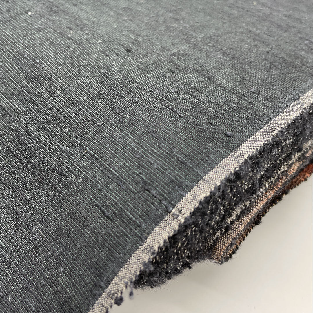 Men's cloth, pure silk, hand-woven pongee ensemble, S rank, black, 1130000172910