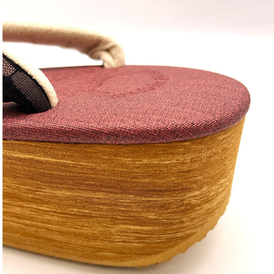 （新品未使用品）カレンブロッソ カフェ草履 Lサイズ 赤系 NEWランク 1122000441412