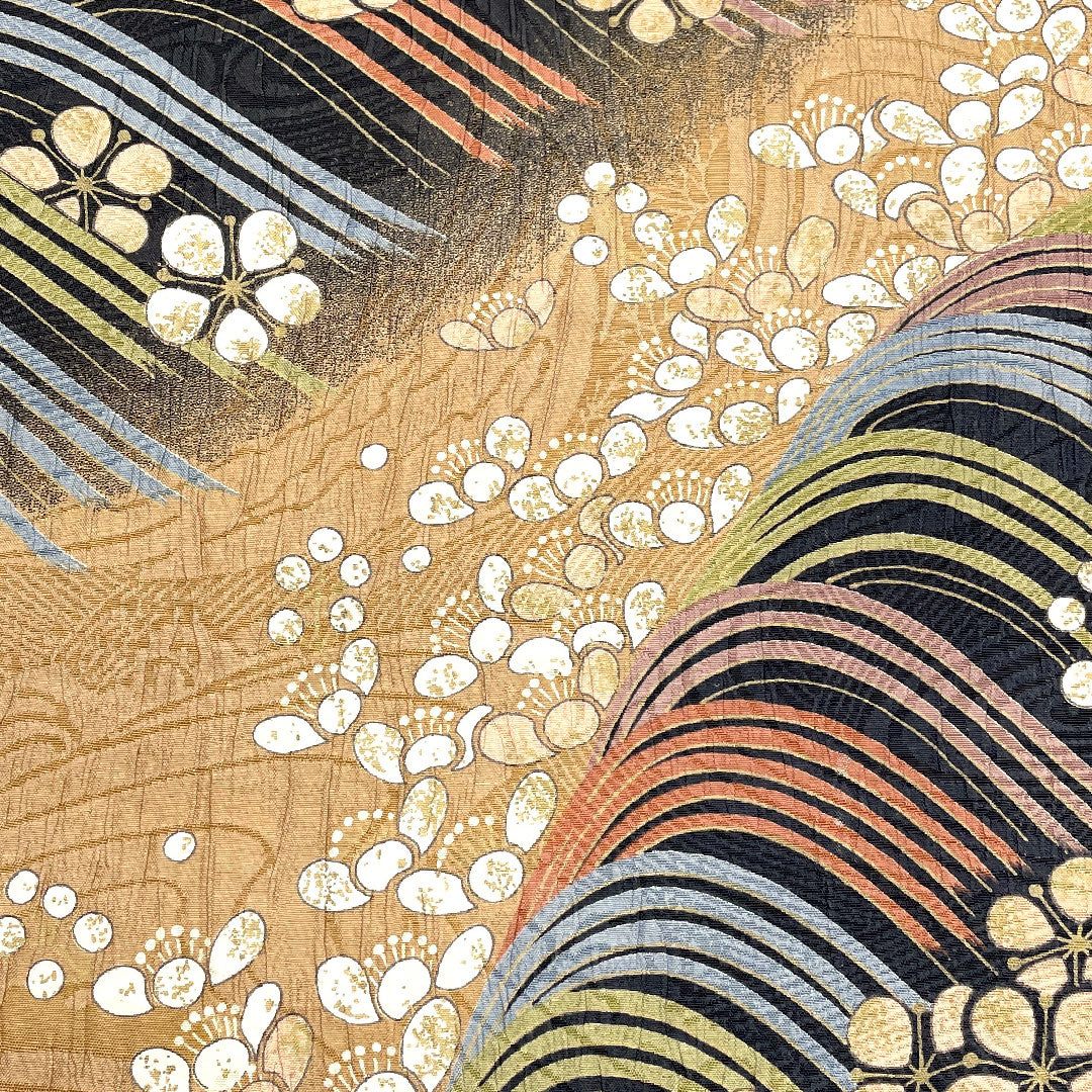 袋帯 鵬翔 本草木染 ふくれ織り 帯丈442cm 正絹 Sランク 全通 カジュアル 茶系 1123001552314