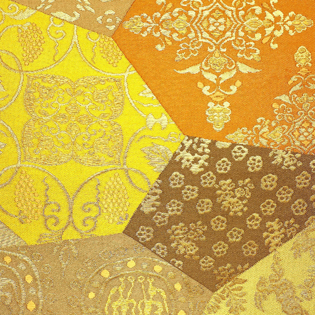 袋帯 変わり亀甲 帯丈443cm 正絹 Aランク 全通 セミフォーマル 茶系 1123002193314