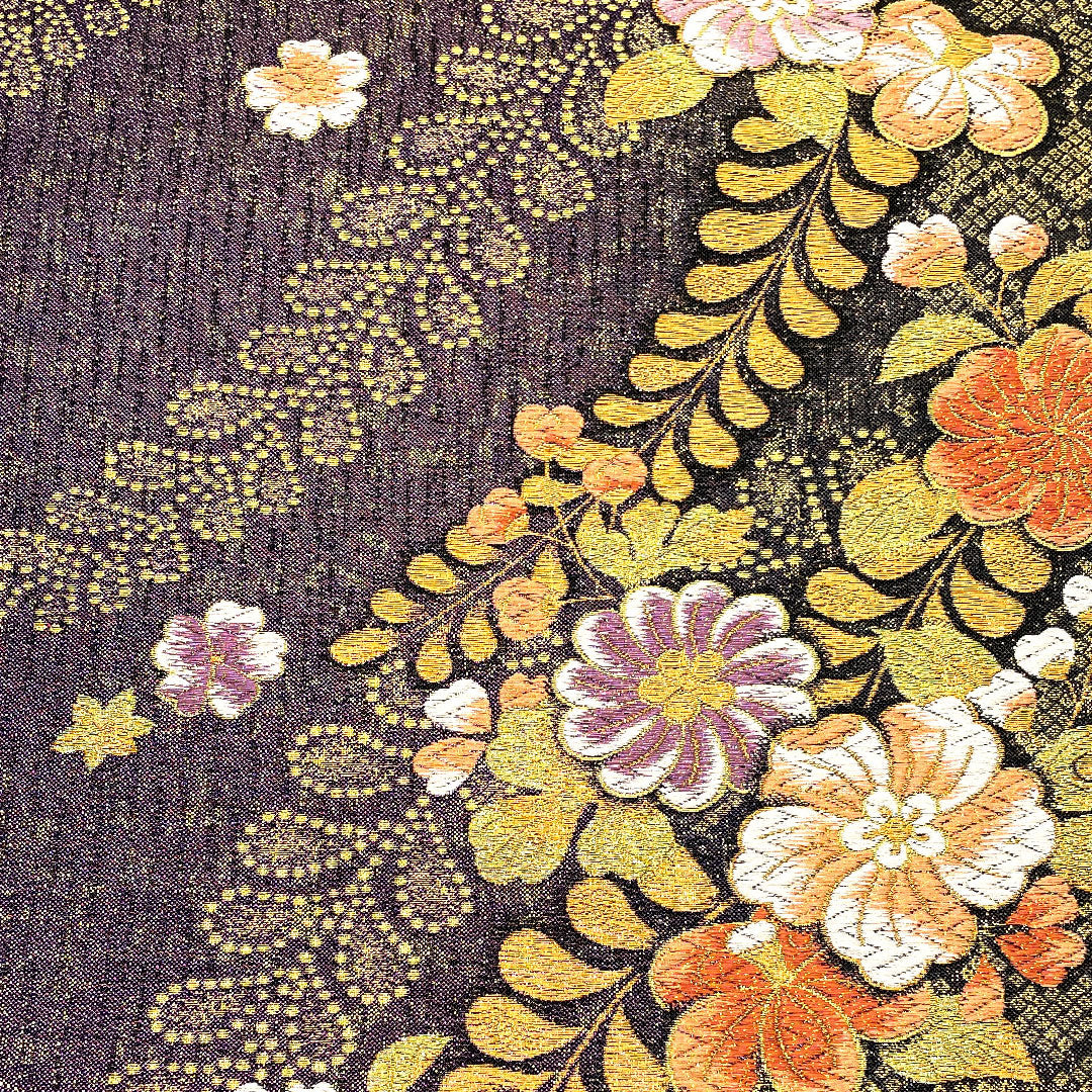 袋帯 辻ヶ花 振袖用 帯丈440cm 正絹 Sランク 六通 フォーマル 紫系 1123001442320