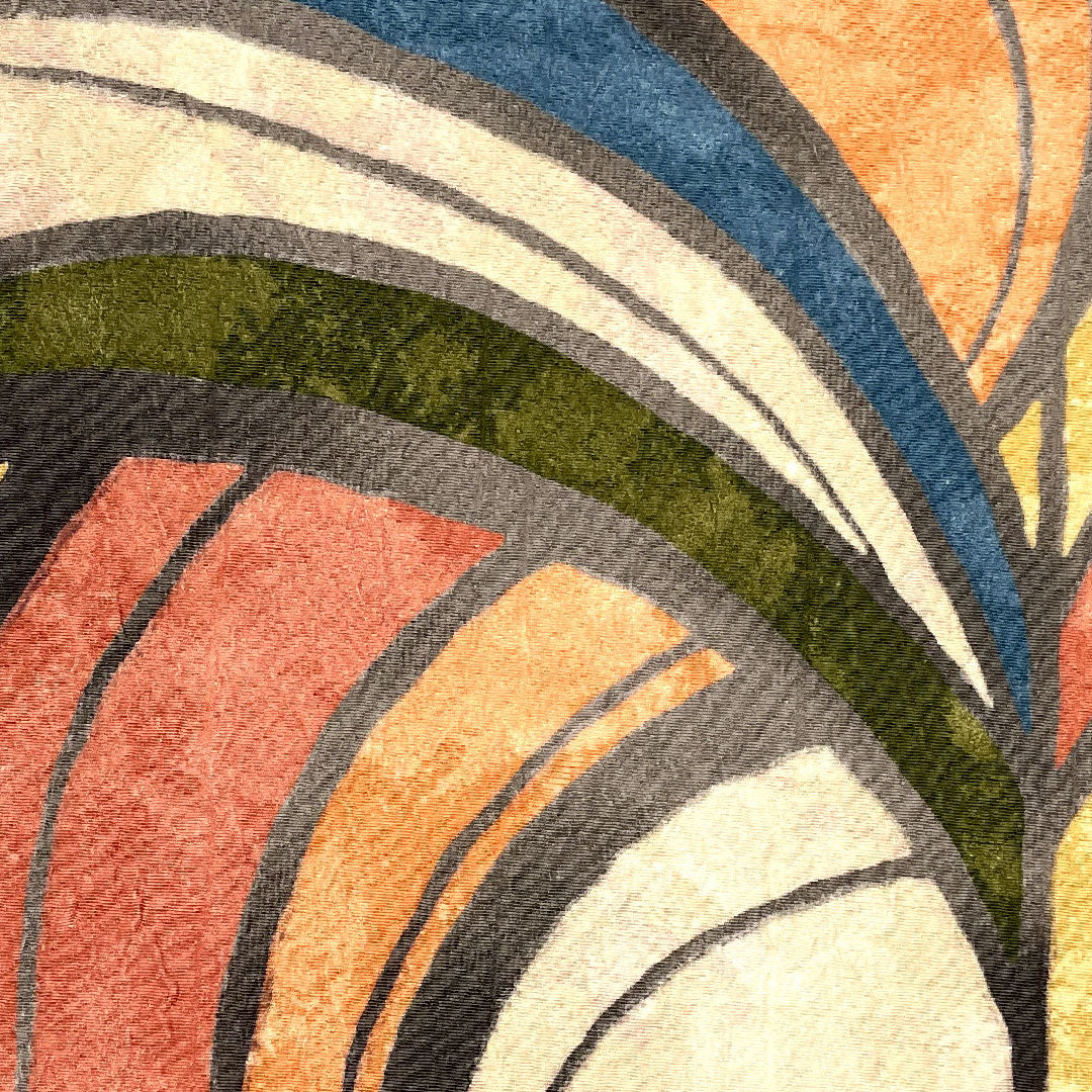 袋帯 抽象模様 カラフル 帯丈431cm 正絹 Sランク 全通 カジュアル グレー系 1123001722322