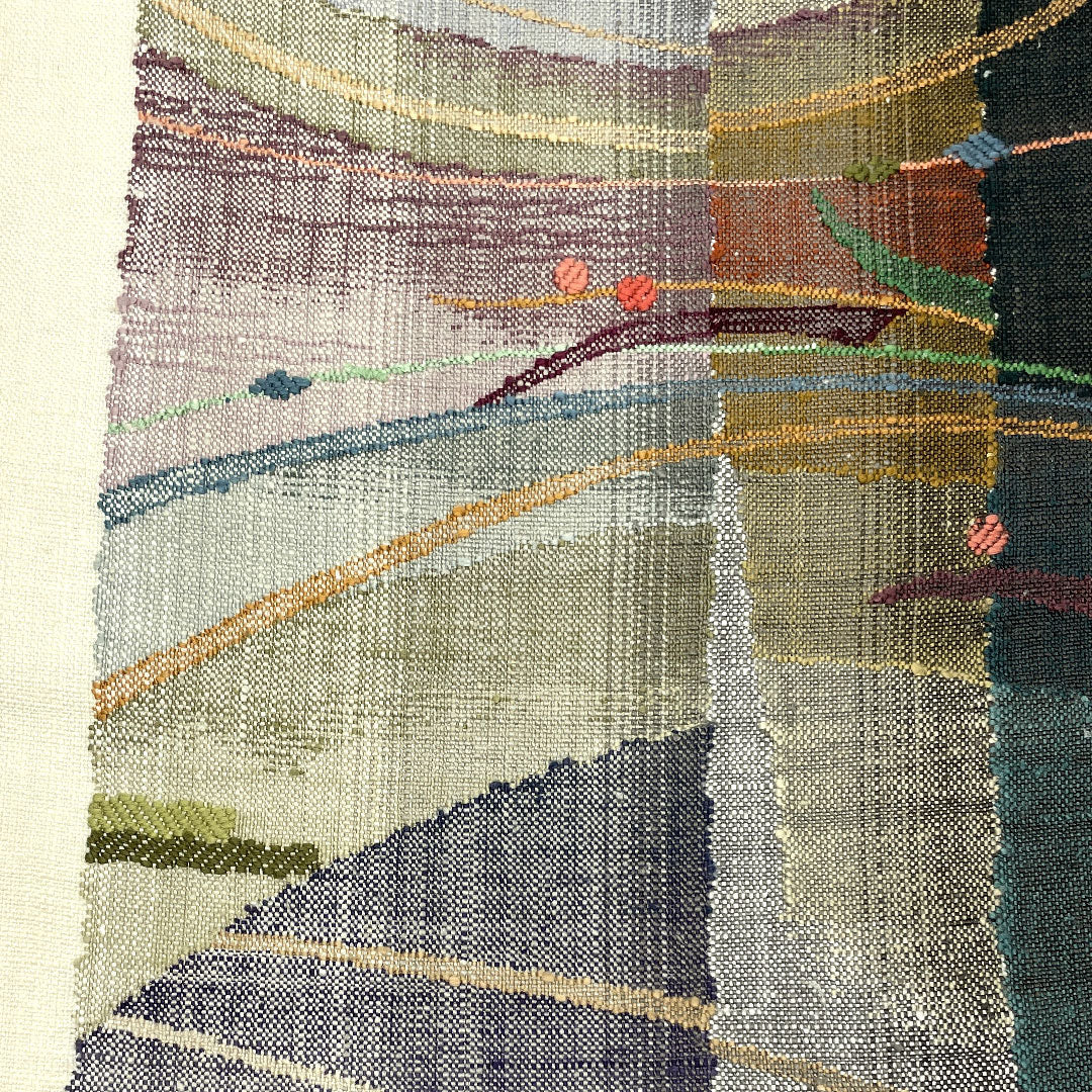 名古屋帯 渡文製 手織り真綿紬 露芝模様 帯丈360cm 正絹 Aランク 全通 カジュアル クリーム系 1124000364315  名古屋仕立て