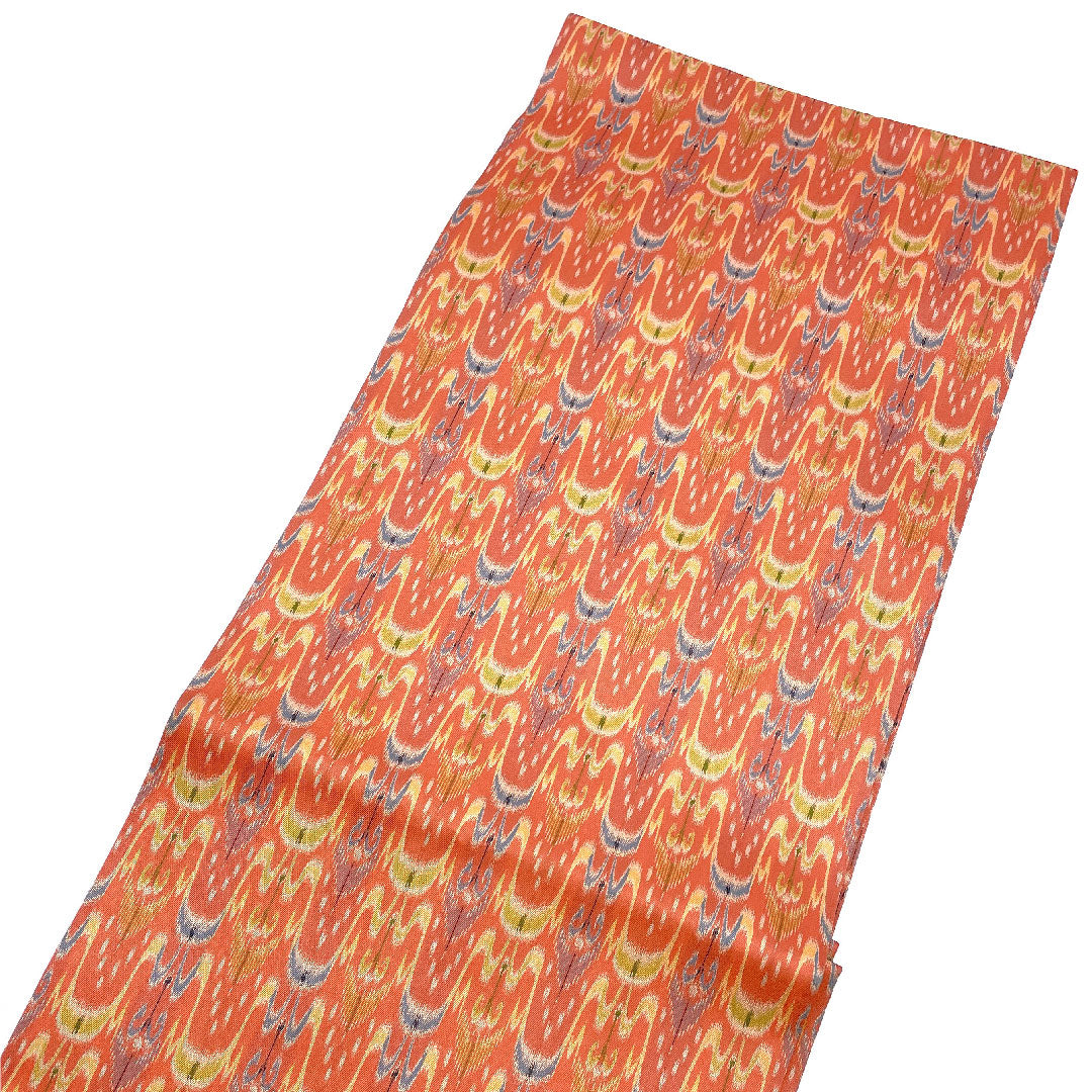 名古屋帯 龍村美術織物 七曜太子 比翼仕立て 帯丈361cm 正絹 Sランク 全通 セミフォーマル 朱系 1124000392316  開き仕立て