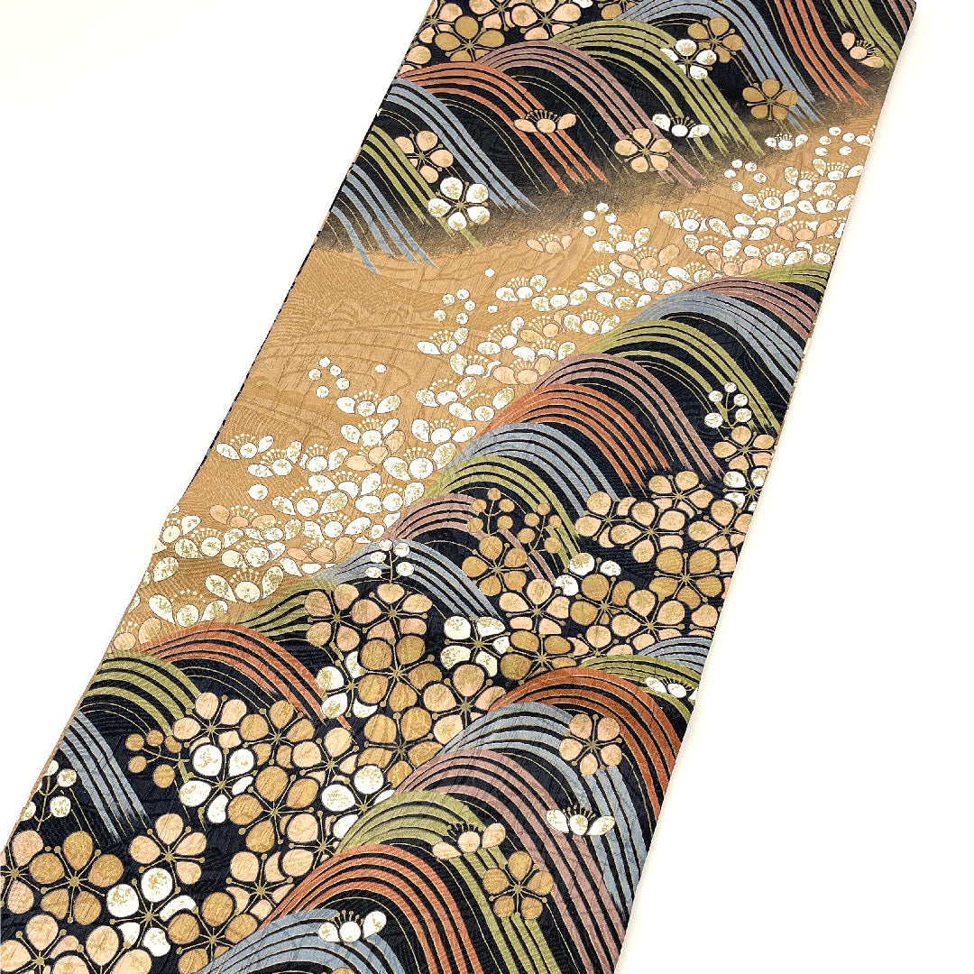 Fukuro Obi, Hosho, Plant-dyed, Fukure-ori, Length 442cm, Pure Silk, S-Rank, Full-length, Casual, Brown, 1123001552314