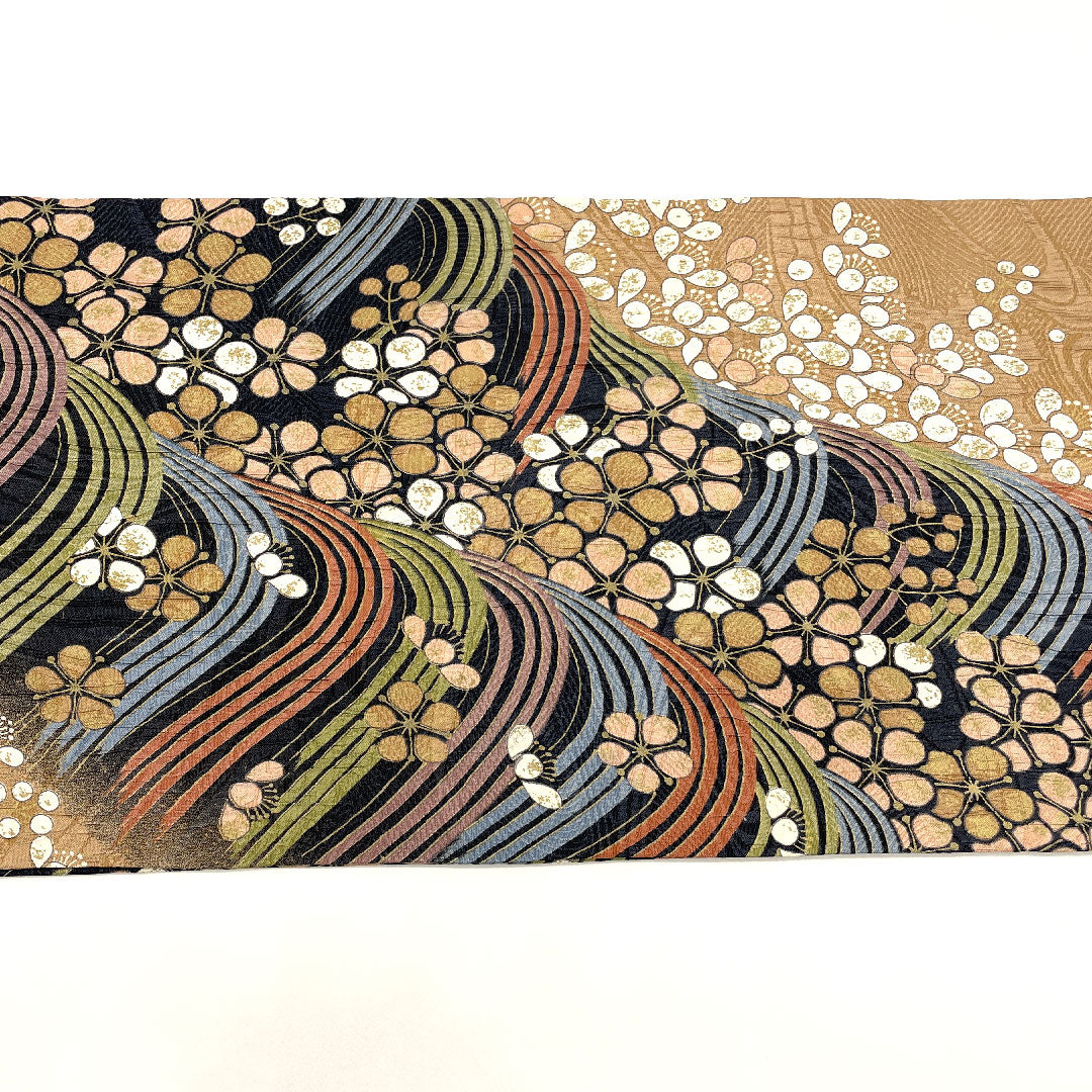 Fukuro Obi, Hosho, Plant-dyed, Fukure-ori, Length 442cm, Pure Silk, S-Rank, Full-length, Casual, Brown, 1123001552314