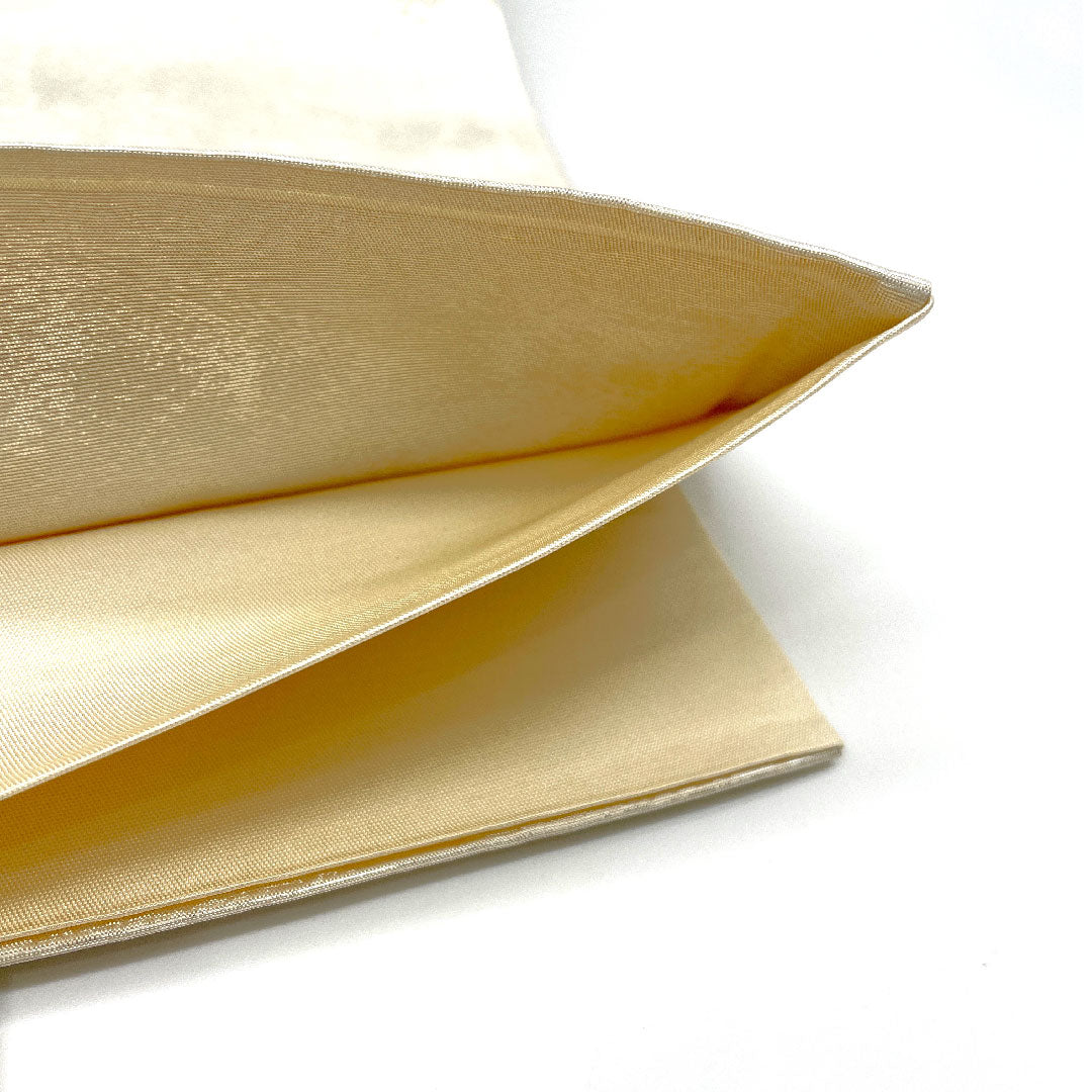 袋帯 菱 吉祥文様 鶴 帯丈432cm 正絹 Aランク ポイント柄 フォーマル 白系 1123002413311