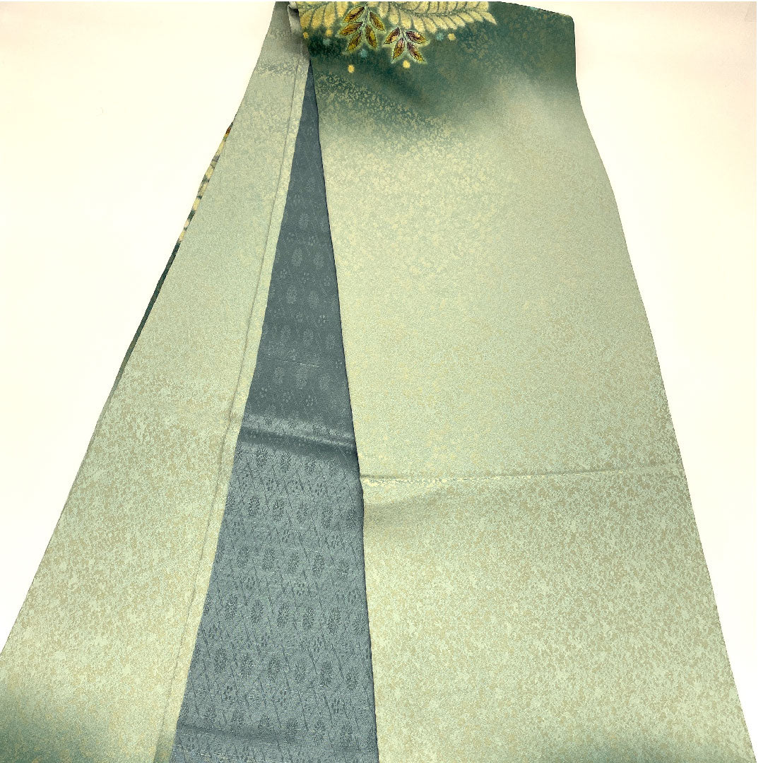 袋帯 作家物 金通し 辻ヶ花 帯丈456cm 正絹 Sランク ポイント柄 フォーマル 緑系 1123001352419