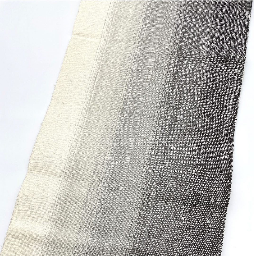 名古屋帯 渡文製 手織り真綿紬 露芝模様 帯丈360cm 正絹 Aランク 全通 カジュアル クリーム系 1124000364315  名古屋仕立て