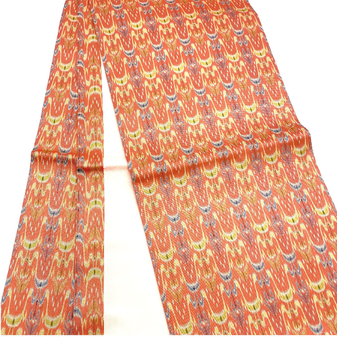 名古屋帯 龍村美術織物 七曜太子 比翼仕立て 帯丈361cm 正絹 Sランク 全通 セミフォーマル 朱系 1124000392316  開き仕立て