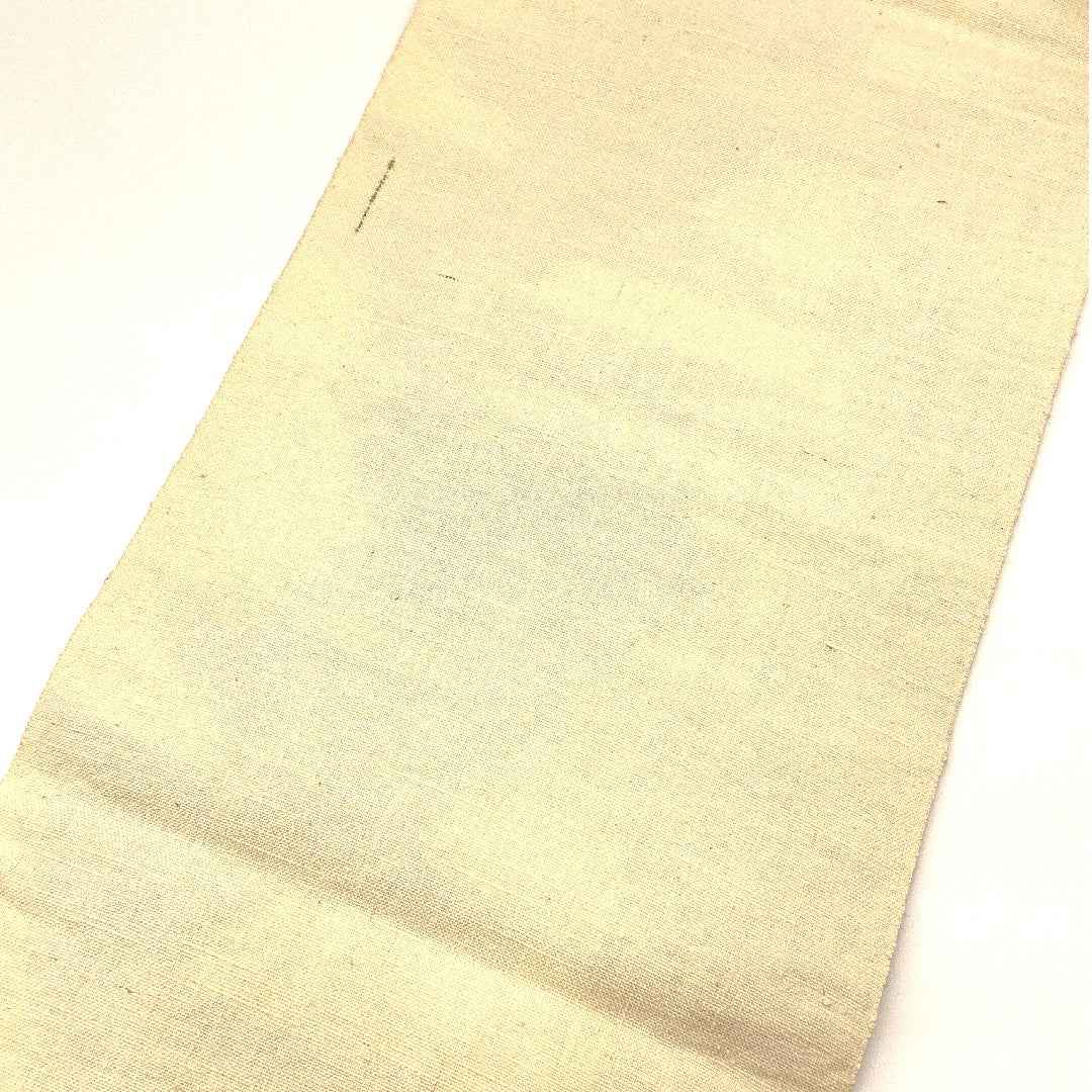 名古屋帯 真綿紬 枝蕾模様 帯丈359cm 正絹 Sランク 六通 カジュアル クリーム系 1124000272315  松葉仕立て
