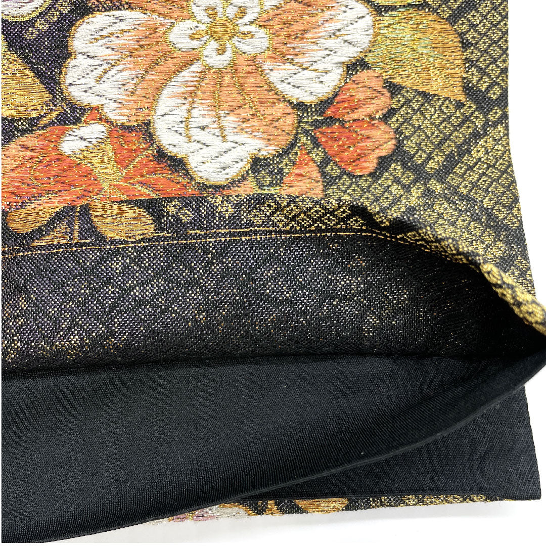 Tsujigahana Fukuro Obi for Furisode, Length 440cm, Pure Silk, S Rank, Six-way, Formal, Purple, 1123001442320