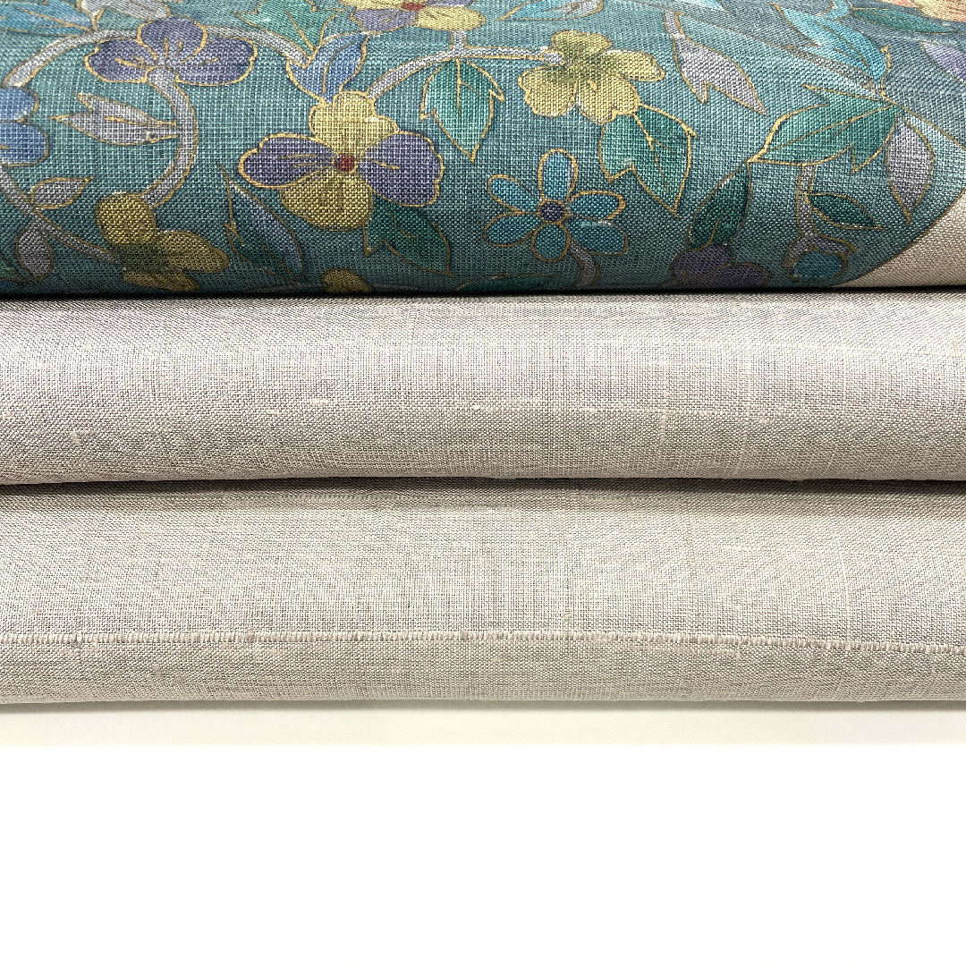 （未仕立）袋帯 未仕立 本まわた 花柄 抽象鳥 帯丈453cm 正絹 Sランク ポイント柄 カジュアル グレー系 1123001712422