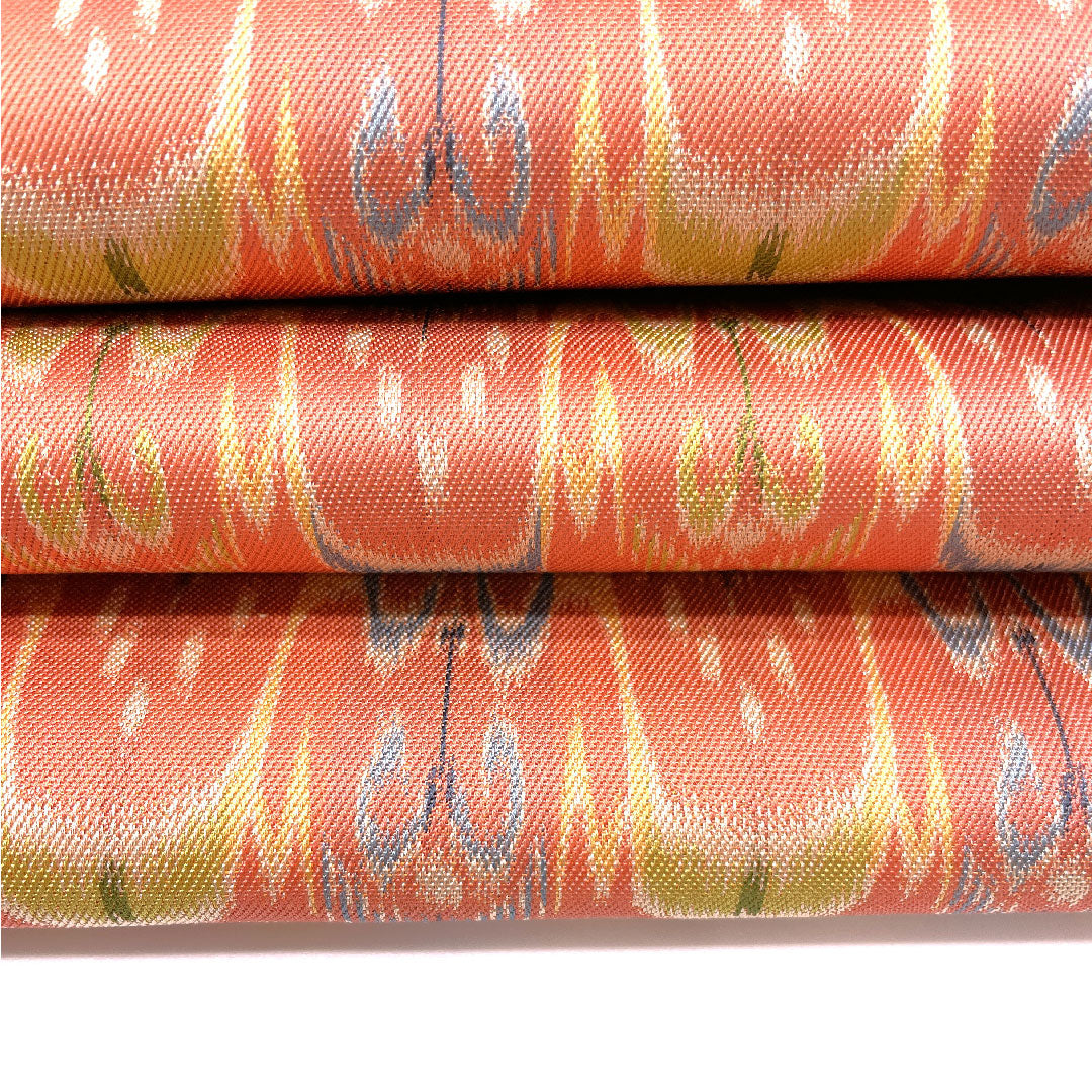 名古屋帯 龍村美術織物 七曜太子 比翼仕立て 帯丈361cm 正絹 Sランク 全通 セミフォーマル 朱系 1124000392316  開き仕立て