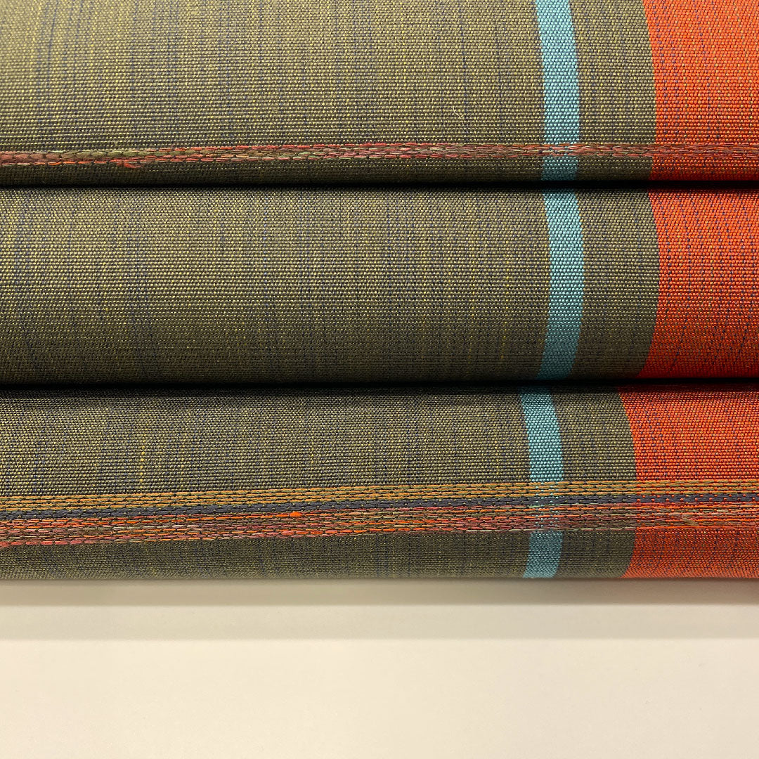 袋帯 縞模様 帯丈444cm 正絹 Sランク 全通 カジュアル グラデーション系 1123001582399