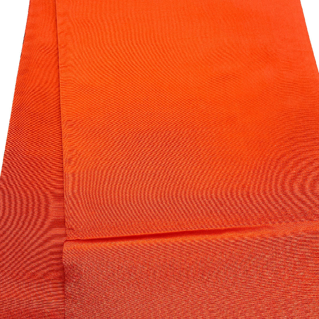 袋帯 シンプル 線 帯丈438cm 正絹 Sランク 六通 カジュアル 朱系 1123002122316