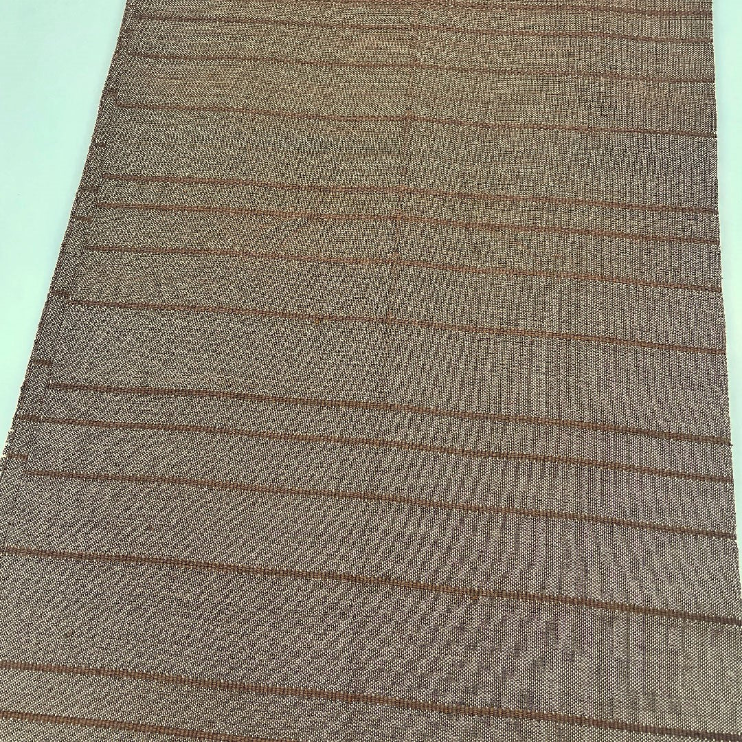 名古屋帯 横段模様 帯丈394cm 正絹 Aランク ポイント柄 カジュアル 茶系 1124000303314  松葉仕立て