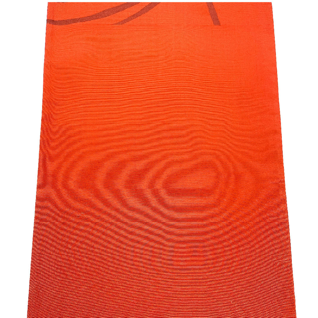 袋帯 シンプル 線 帯丈438cm 正絹 Sランク 六通 カジュアル 朱系 1123002122316