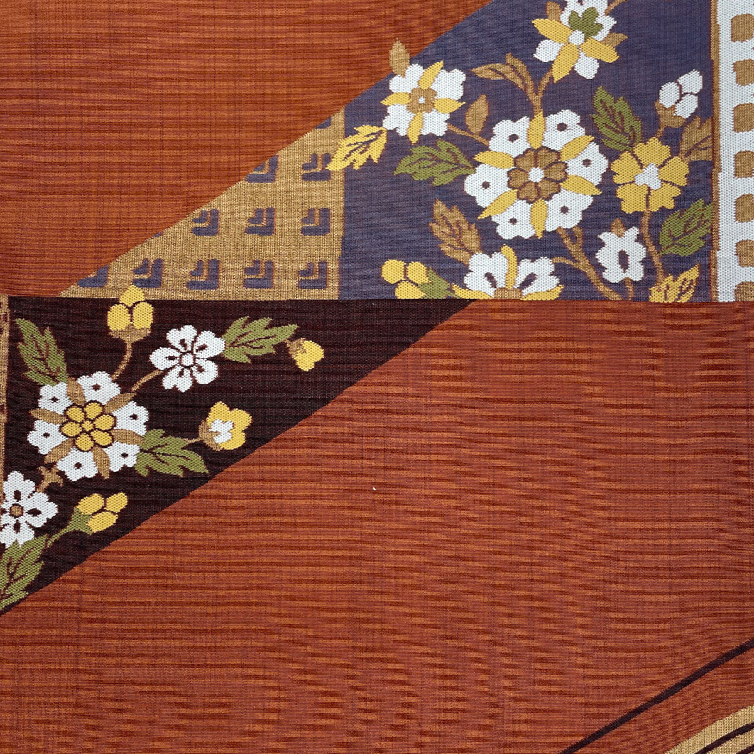 Fukuro Obi, Diagonal Cut, Length 432cm, Pure Silk, S Rank, Six-way, Casual, Brown, 1123000932314