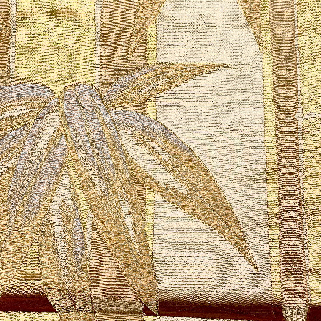 袋帯 竹 帯丈416cm 正絹 Aランク 六通 フォーマル 金系 1123000923321