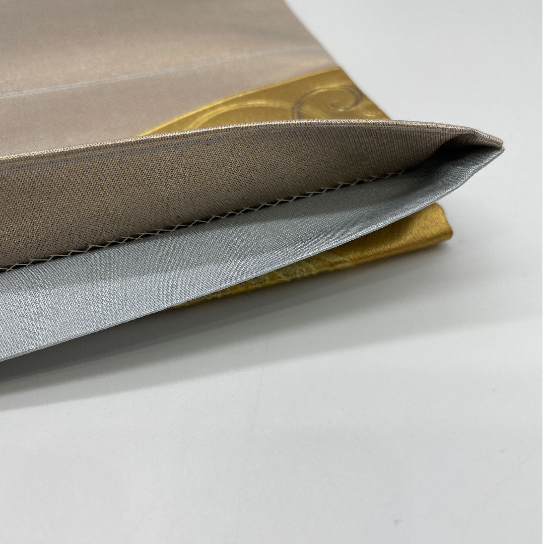 袋帯 金彩加工 鳳凰 螺鈿 帯丈440cm 正絹 Aランク ポイント柄 フォーマル 金系 1123001043321