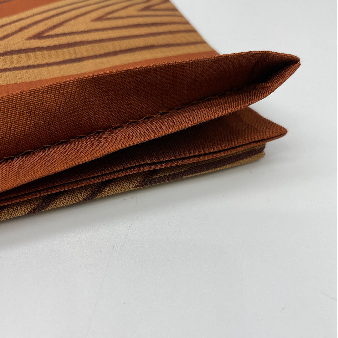 袋帯 斜め取り 帯丈432cm 正絹 Sランク 六通 カジュアル 茶系 1123000932314