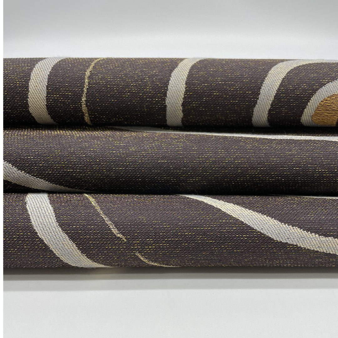 Fukuro Obi (Sash) with Geometric Pattern, Length 442cm, Pure Silk, S Rank, Six-way, Casual, Brown, 1123000772314