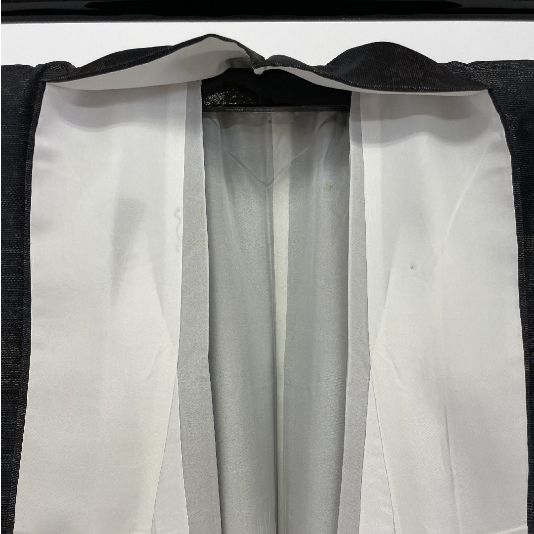 大島紬 身丈158cm 裄丈65cm 花横段 正絹 美品 袷 ブラック 1116000103310