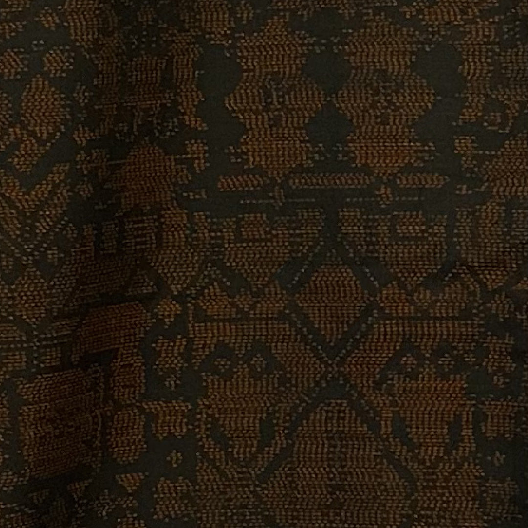 大島紬 身丈153cm 裄丈63cm 幾何学 正絹 美品 袷 黒 1116000223210